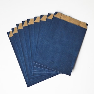 10 BUSTE DI CARTA 12X20 cm busta di carta kraft blu scuro semplice busta blu navy busta di carta a soffietto busta di carta kraft blu navy