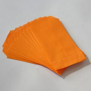 15 POCHETTES CADEAU KRAFT 7X12 cm orange fluo emballage cadeau emballage bijoux sachet kraft pochette kraft sachet papier orange fluo image 7