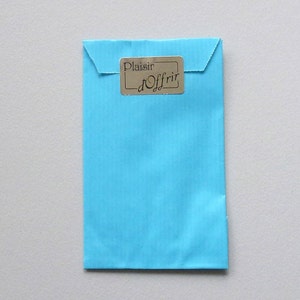 15 POCHETTES CADEAU TURQUOISE 7X12 emballage cadeau emballage bijou sachet kraft papier turquoise fait en france chicdepanne sachet bijou