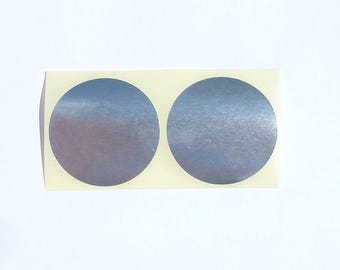 50 GIFT DISCLOSURES 3 cm, round discs 3.5 cm, round silver stickers, Christmas packaging, gift sticker, silver disc packaging supplies