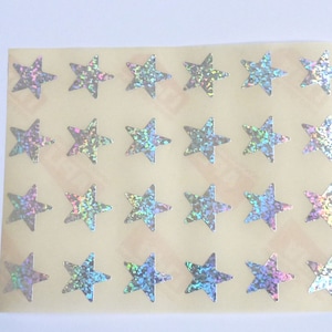 24 GOMMETTES ETOILES nOEL hOLOGRAMME ARGENTé sTICKER aUTOCOLLANT 2 cm dECORATION nOEL eMBALLAGE cADEAU nOEL gOMMETTES lOISIRS cREATIFS