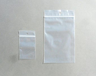 50 SACHETS 55X65 mm PLASTIQUE transparent sachet zip trou de suspension emballage bijou stockage emballage perle sachet solide 50 microns