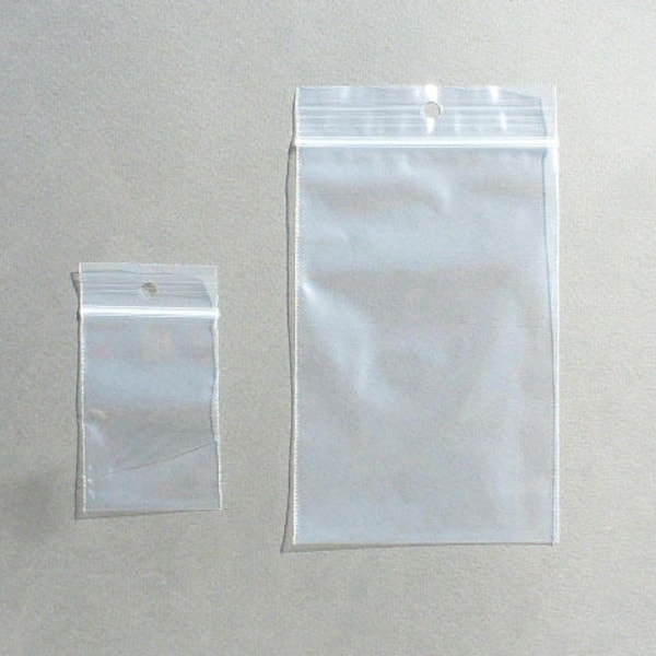 50 SACHETS 55X65 mm PLASTIQUE transparent sachet zip trou de suspension emballage bijou stockage emballage perle sachet solide 50 microns