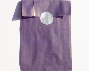 10 POCHETTES CADEAU KRAFT uni violet 12X20 cm soufflet 4 cm emballage cadeau pochette papier sachet papier emballage personnalisable