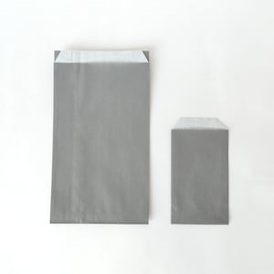 10 BUSTE DI CARTA 12X20 cm tinta unita GRIGIO borsa kraft borsa grigia CONFEZIONE REGALO sacchetto a soffietto carta chicdepanne busta di carta kraft