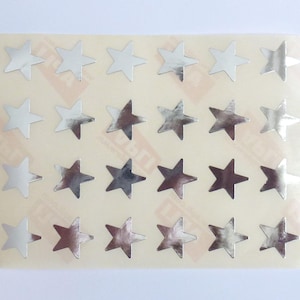 24 ETOILES ARGENTé STICKER autocollant 2 cm loisirs créatifs menu de fête étoile noël faire part scrapbooking chicdepanne emballage cadeau