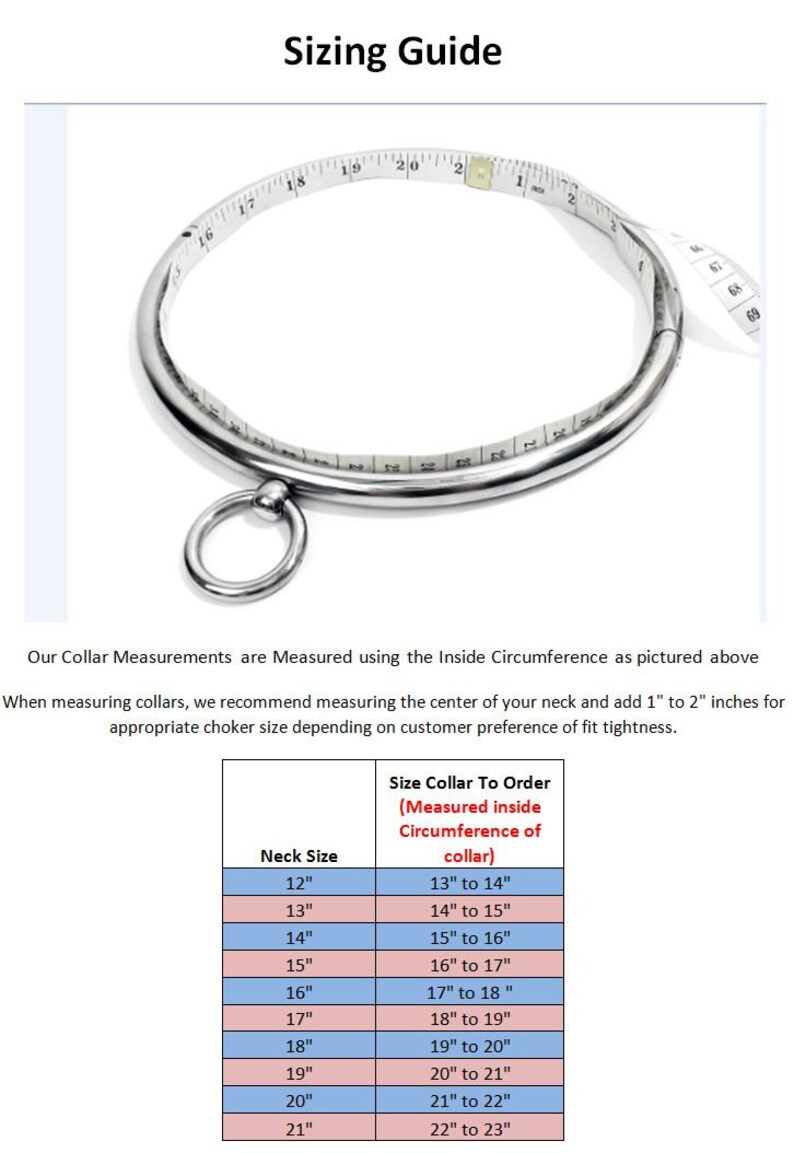 Eternity Slave Collar with Collar Ring Finish Stainless Steel Etsy