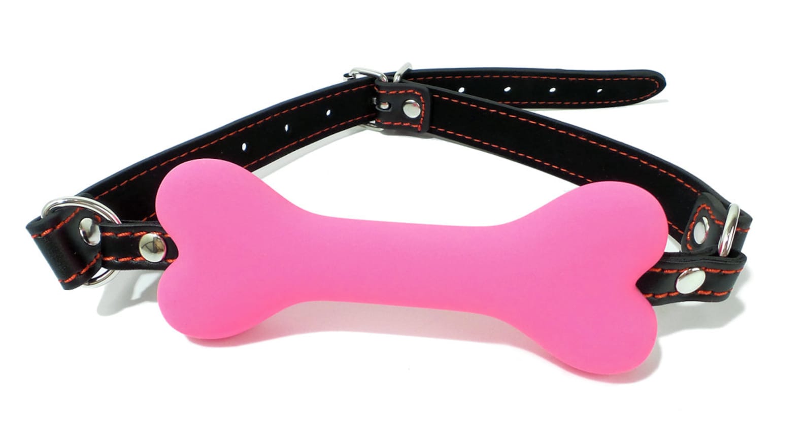 Animal Dog Bone Gag Silicone Pink With Black Strap Etsy
