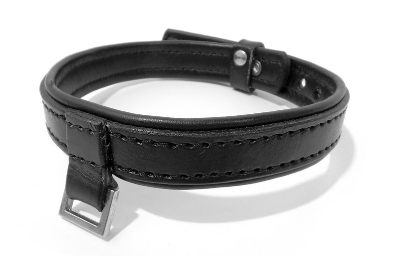 Horizontal Ring Locking Leather Collar Restraint With Padlock Etsy
