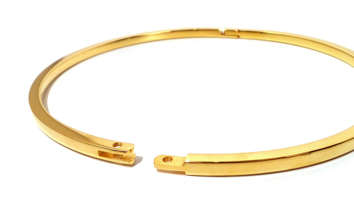 Locking Slave Collar Eternity Collar Gold Thin Stainless Etsy