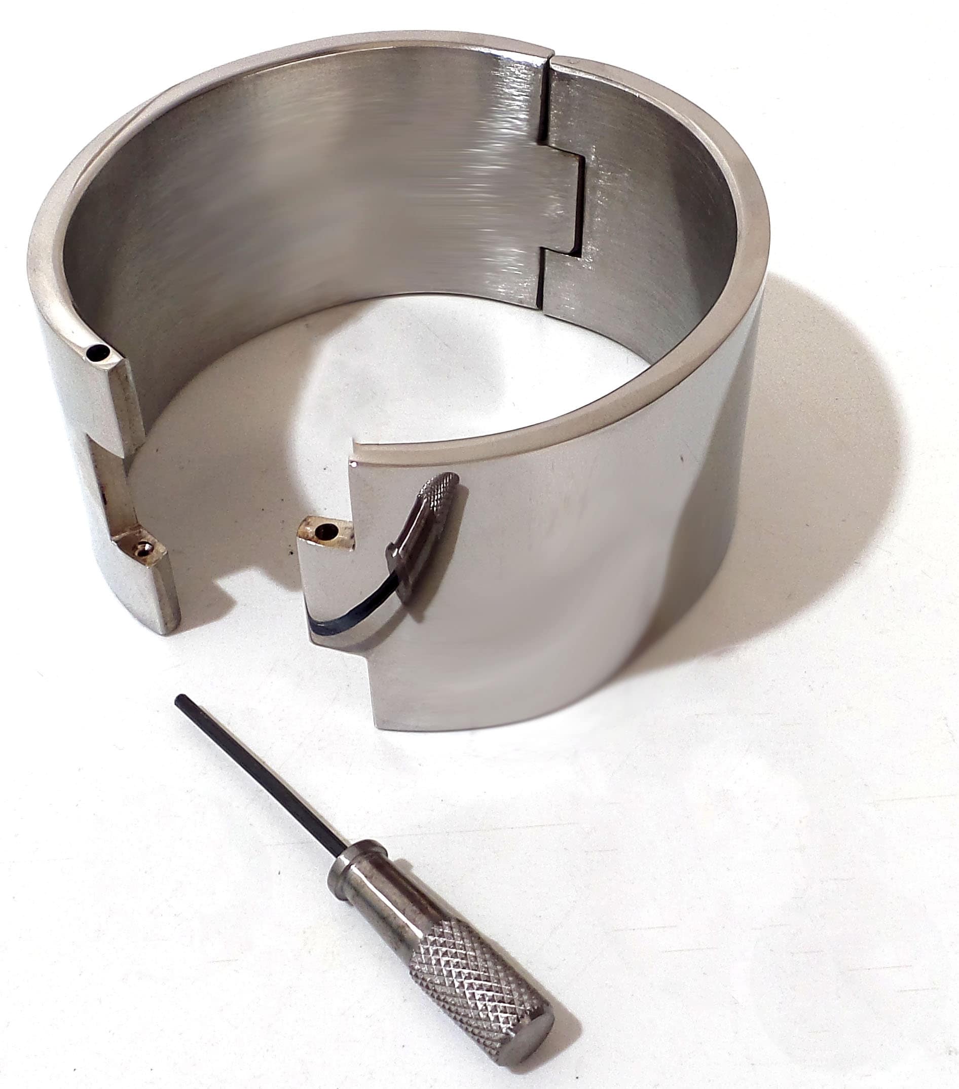 Locking Polished Stainless Steel Heavy Cuff Slave Bracelet Etsy