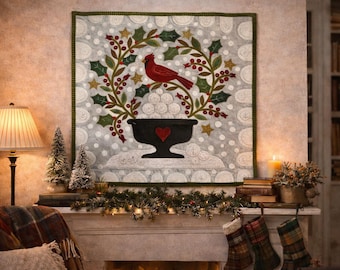 ¡Descarga digital! Aplique de lana invernal de Redbird