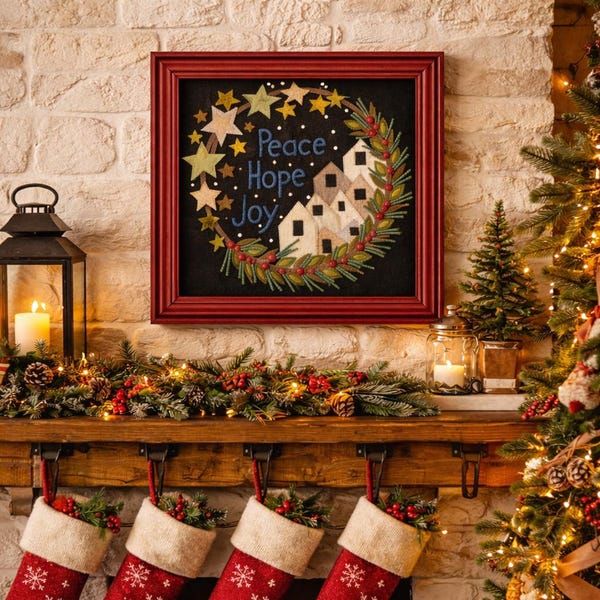 Digital Download! Peace, Hope & Joy  wool applique