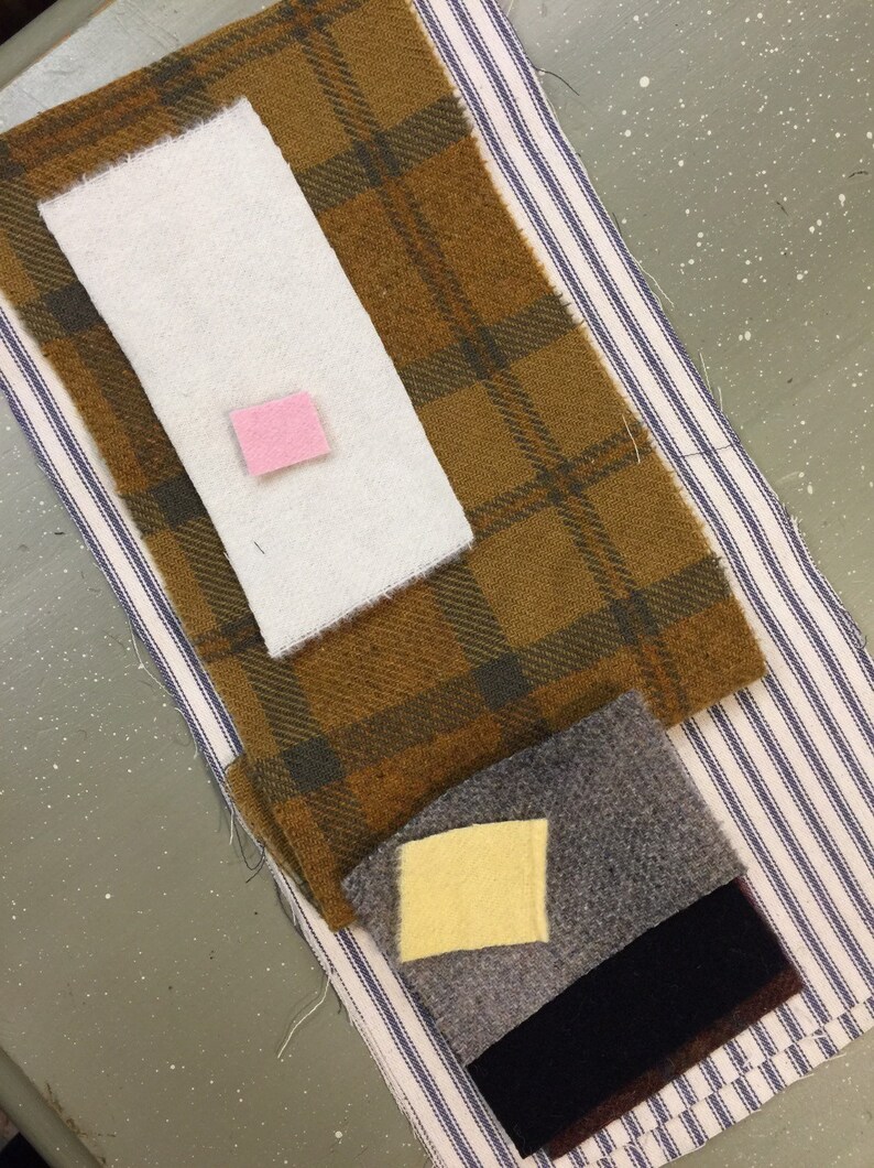 Catnap draft stopper wool Appliqué kit no background fabric Etsy