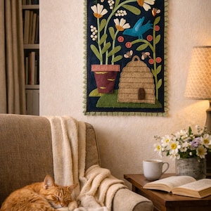Pattern Only! In the Garden wool applique