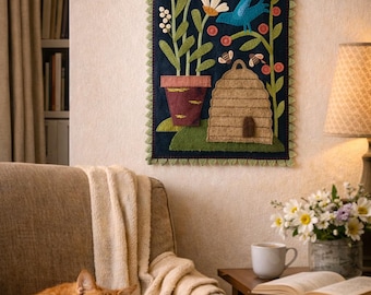 Pattern Only! In the Garden wool applique