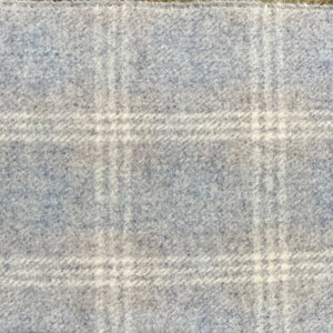 Cloud 9 light blue plaid 100% wool for applique or rug hooking felted