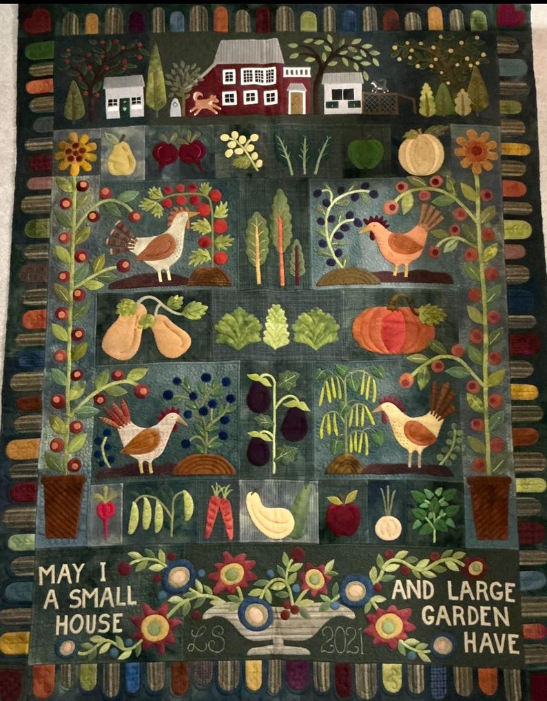Back Road Farm PART 9 Chicken and Blackberries Wool Appliqué Kit - Etsy