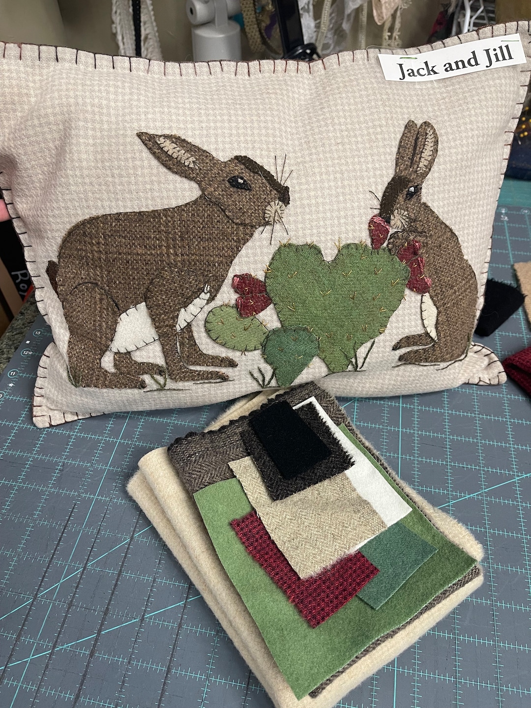Jack and Jill Rabbit Wool Applique Kit - Etsy