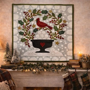 Redbird Winter wool appliqué kit