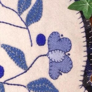 Pattern only! Bluebird Whimsy wool appliqué image 3