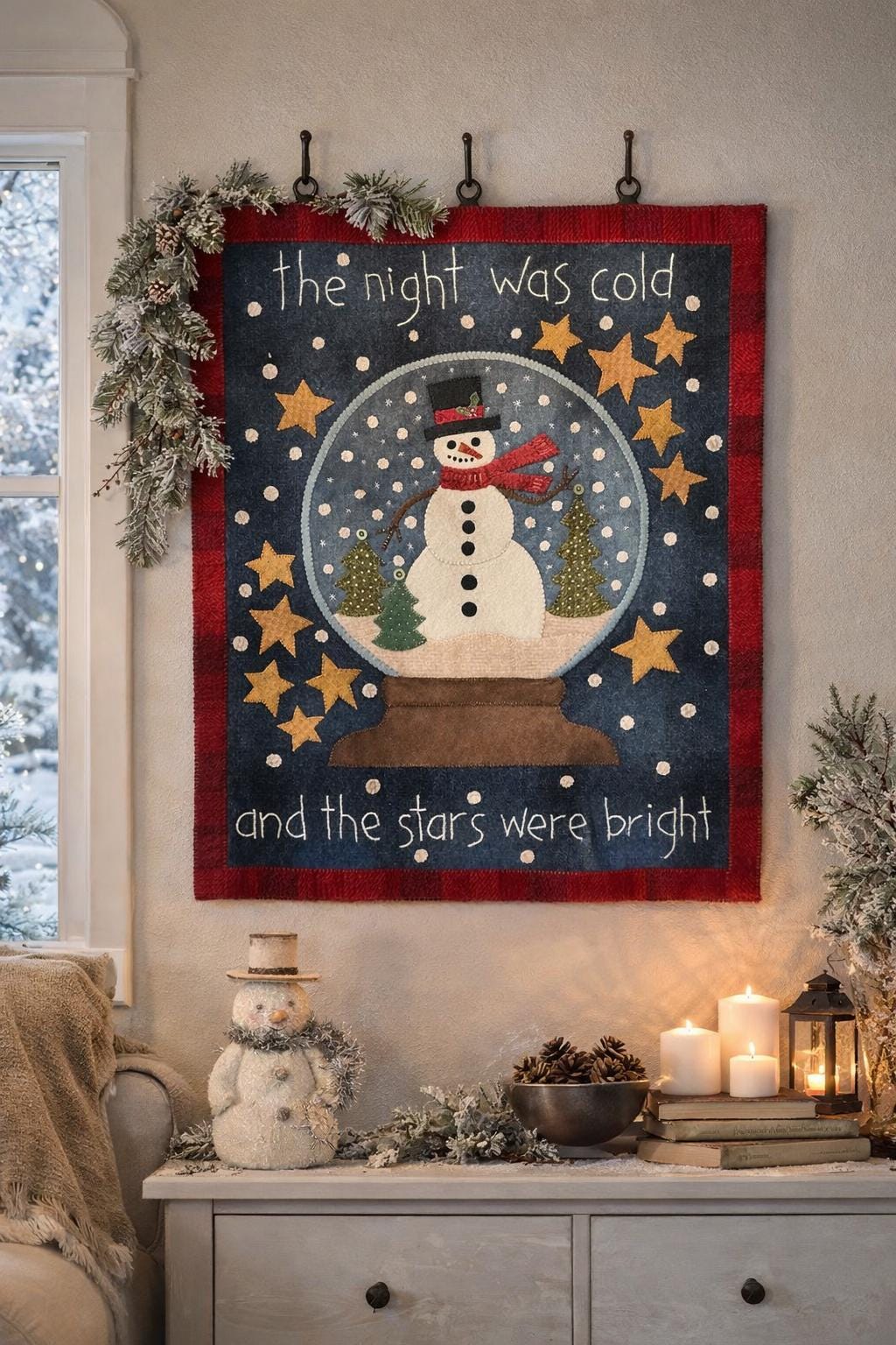 Pattern Only! Winter Wonderland Snowglobe Wool Appliqué - Etsy