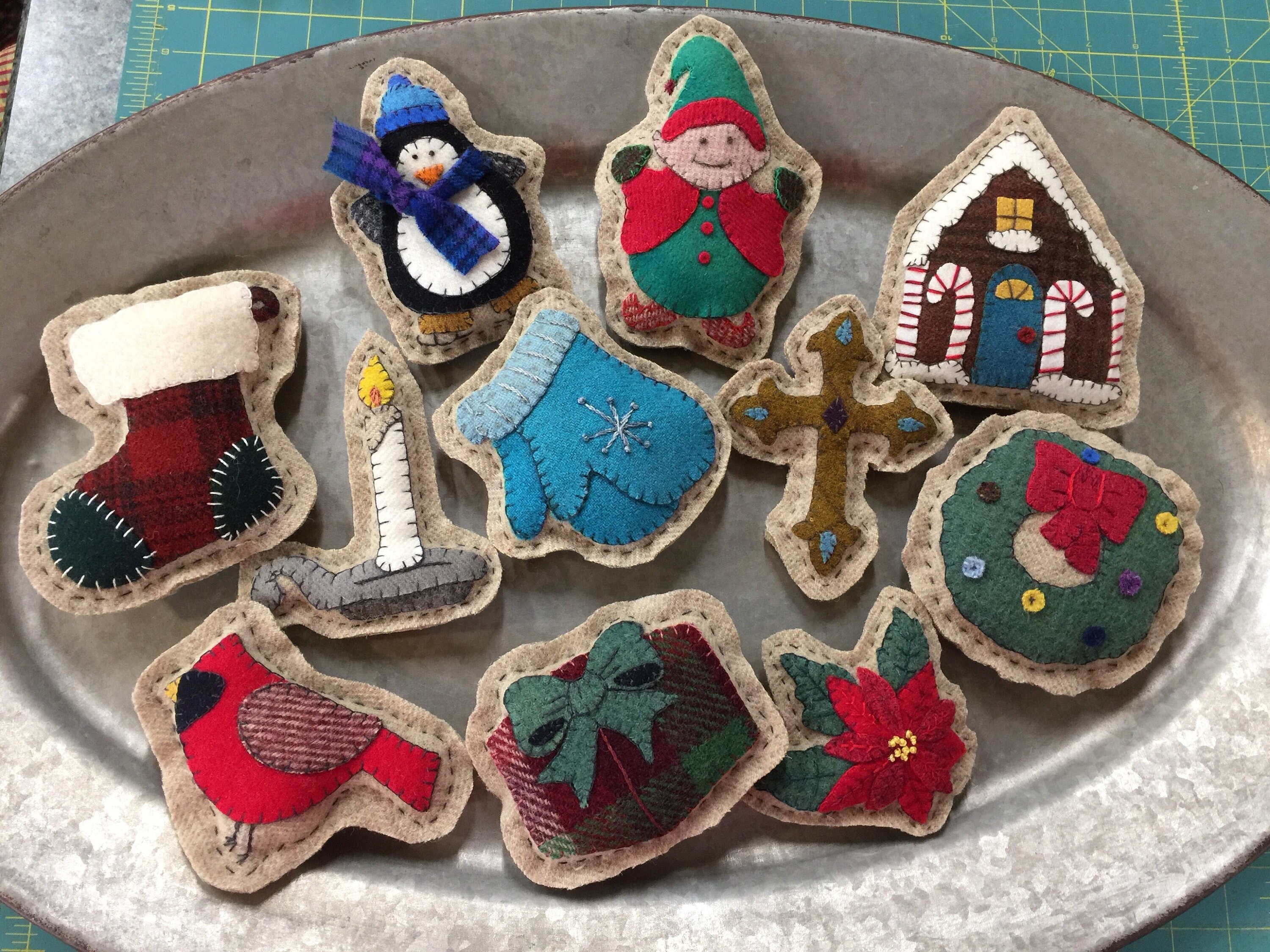Wooly Christmas Ornaments 2 Wool Applique Kit Etsy