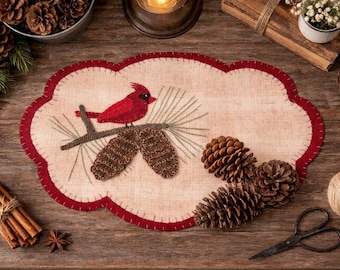Pattern Only! Remember Me Cardinal wool Mat