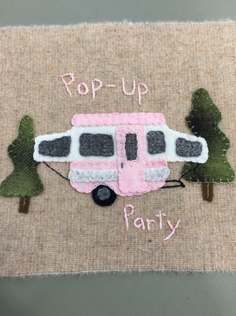 PopUp Party Wool Appliqu\u00e9 block