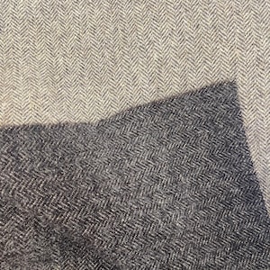 Reversible tan/brown herringbone wool fabric for applique or rug hooking