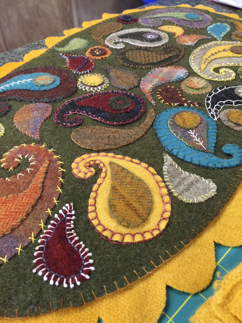 Paisleys and Pennies wool applique kit