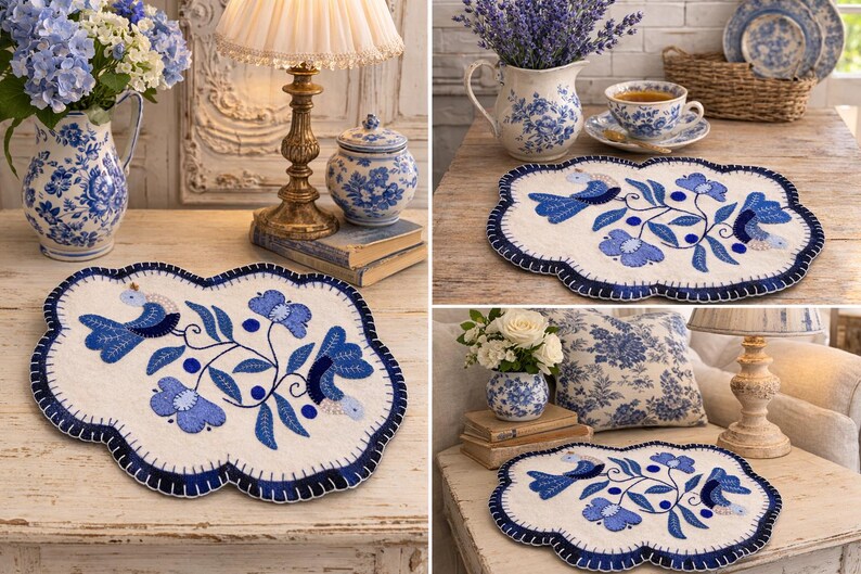 Descarga digital. Aplique de lana Bluebird Whimsy imagen 5