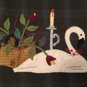 Pattern ONLY Swanscape wool applique kit