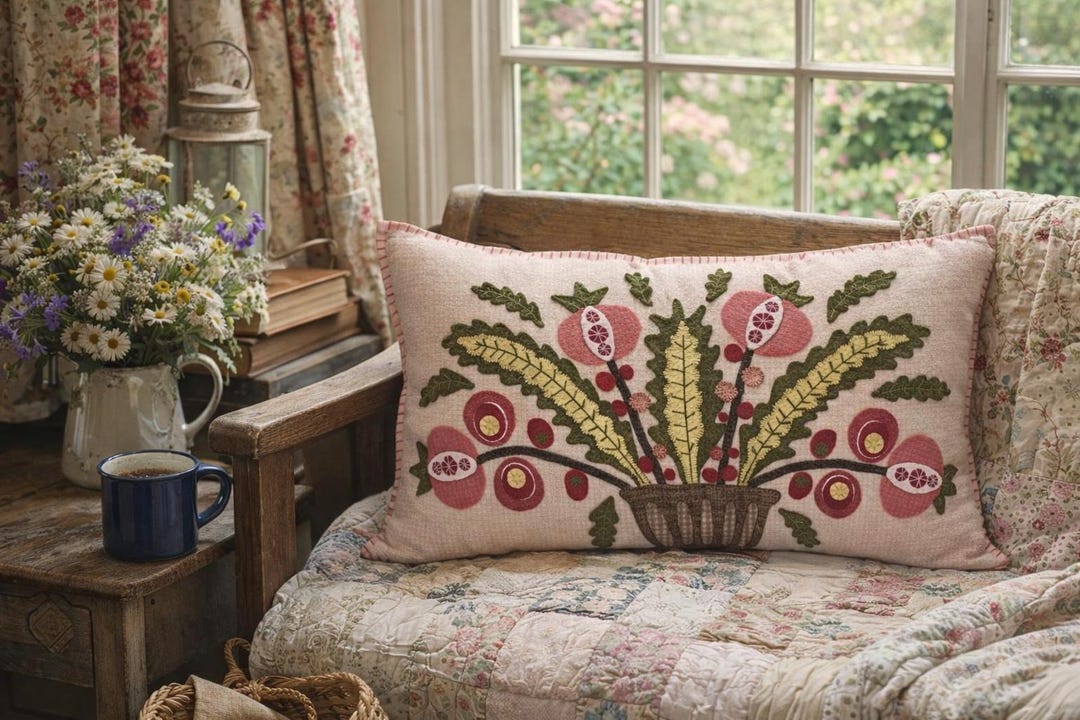 Patterning Poom Pretty Potted Poms Wool Appliqué Kit Includes Pattern - Etsy