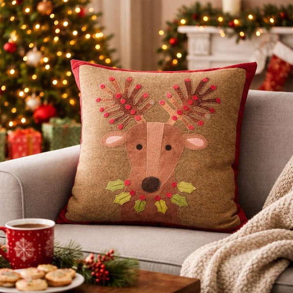 Kit de apliques de lana Berry Merry Reindeer