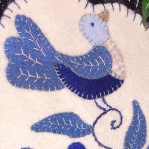 Pattern only! Bluebird Whimsy wool appliqué image 4