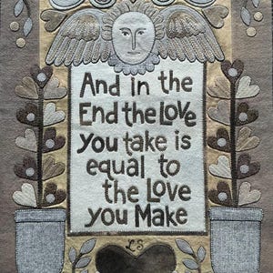 In the End wool applique kit Includes pattern