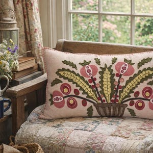 Pattern only! Pretty Potted Poms wool appliqué