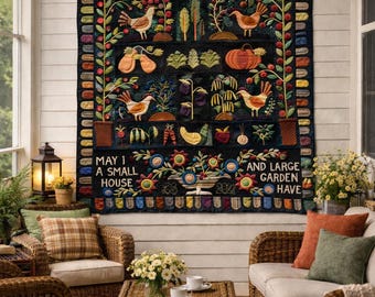 Back Road Farm BOM PART 1 black background wool appliqué kit
