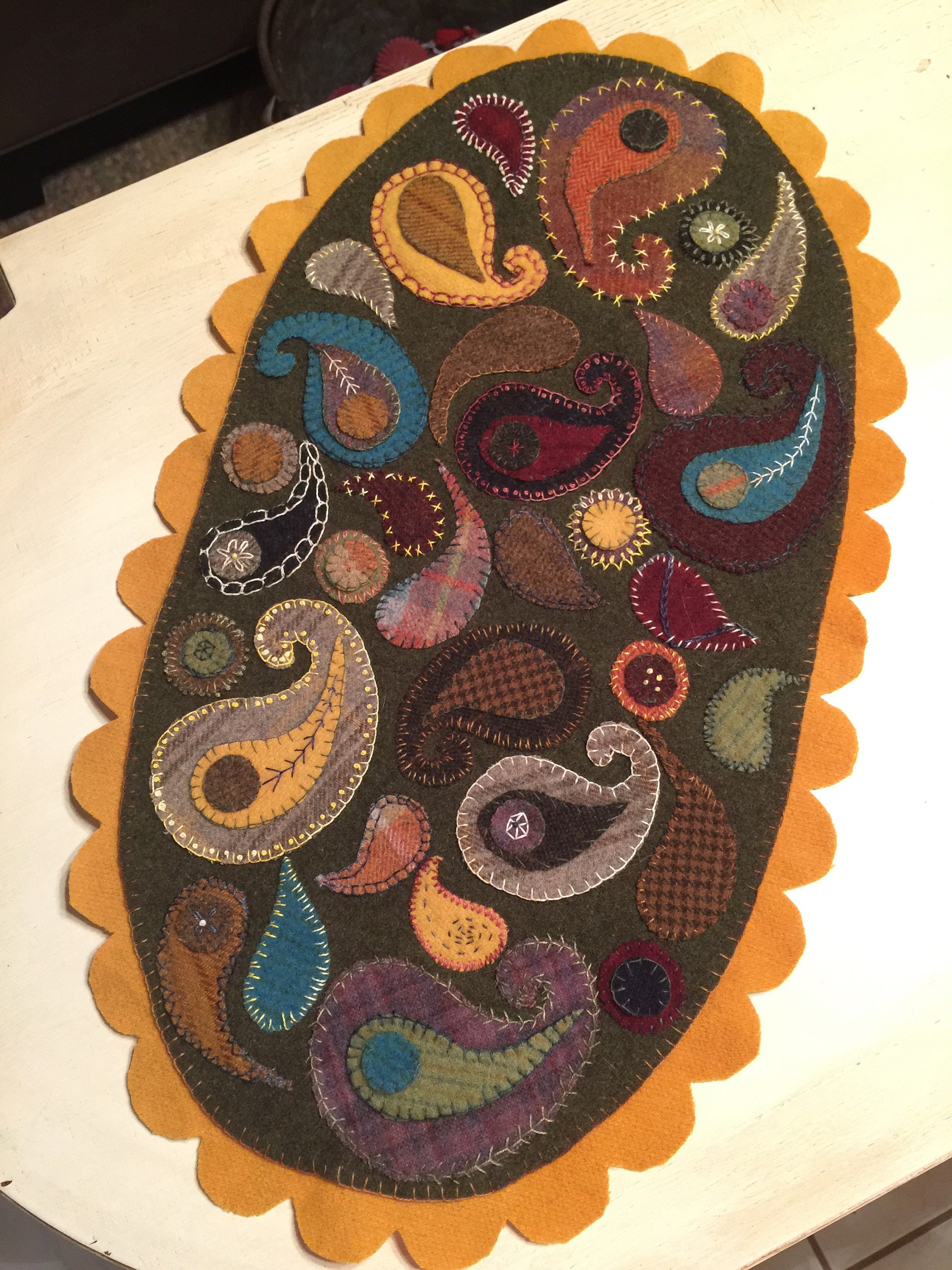 Wool Applique Kit: Round Hole Square Peg by Village Wool LLC