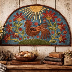 Rise and Shine wool applique kit Includes pattern