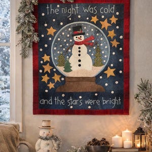 Digitaler Download! Applikation aus Wolle mit Winter-Wunderland-Schneekugel