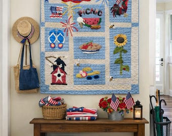 Pattern Only "American Summer " wool applique wall hanging