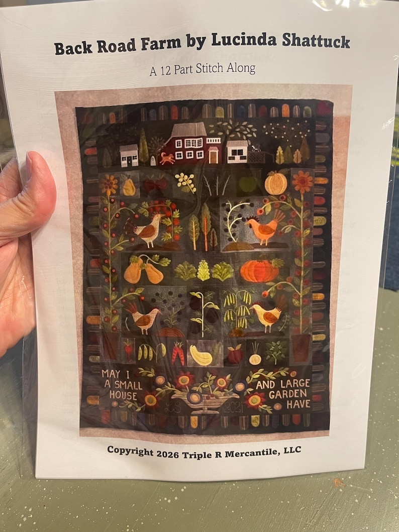 Back Road Farm PART 9 Chicken and Blackberries Wool Appliqué Kit - Etsy