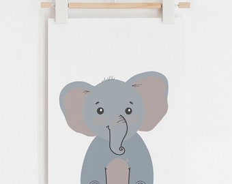 Elephant Art, Safari Nursery Print, Safari Animals Nursery, Safari Nursery Decor, Safari Animal Illustration,Nursery Wall Art,Nursery Prints