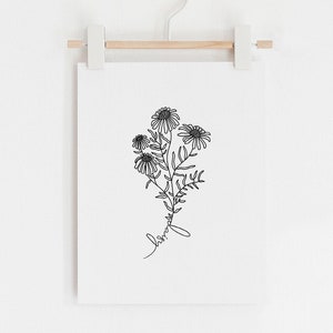 Daisy Print, Wildflower Poster, Wildflower Print, Digital Download, Flower Print, Flower Poster, Flower Wall Decor, Flower Wall Art, Daisy