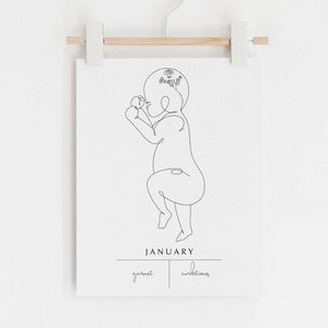 Januari Geboorte Maand Print, Geboorte Maand Bloem, Geboorte Maand Baby Statistieken, Geboorte Maand, Kwekerij Prints, Kwekerij Muur Kunst, Kwekerij Geboorte Statistieken