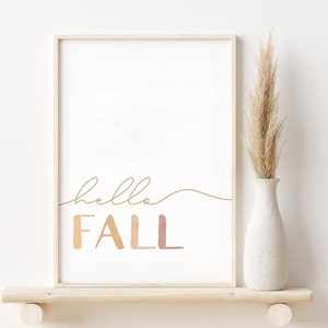 Hello Fall Printable / Autunno e autunno Decorazioni stagionali per la casa / PRINTABLE Digital Wall Art