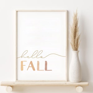 Hello Fall Printable | Fall and Autumn Seasonal Home Decor | PRINTABLE Digital Wall Art