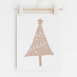 Christmas Tree Print, Christmas Printable, Boho Christmas Print, Christmas Tree Wall Decor Pine Tree Wall Art Pine Tree Print Boho Christmas